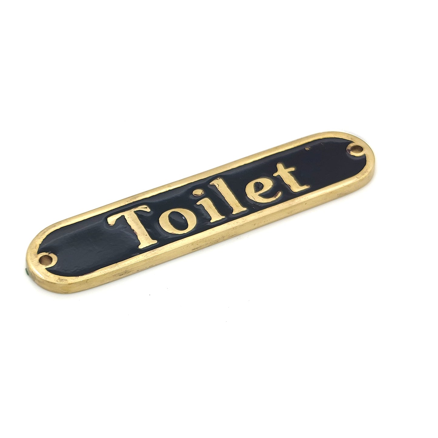 Traditional Handmade Brass Toilet Bathroom Door Sign Plaque (BATHROOM)