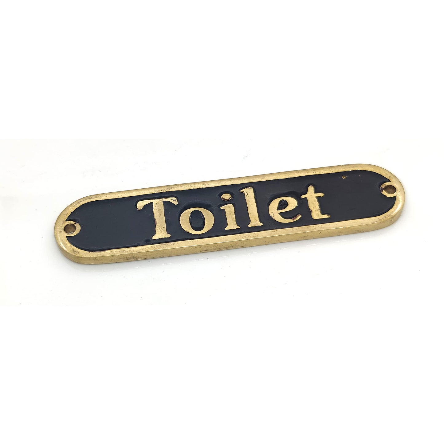 Traditional Handmade Brass Toilet Bathroom Door Sign Plaque (BATHROOM)