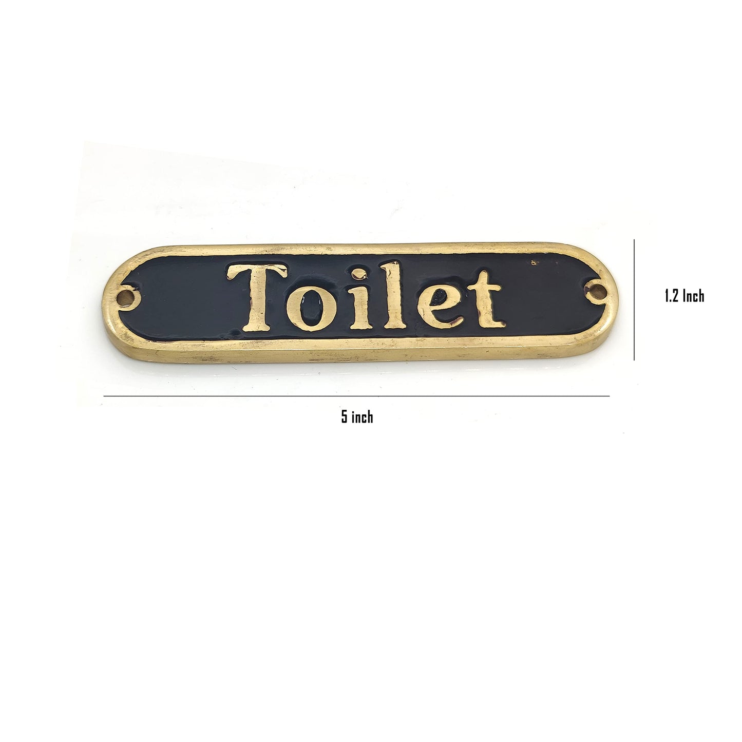 Traditional Handmade Brass Toilet Bathroom Door Sign Plaque (BATHROOM)