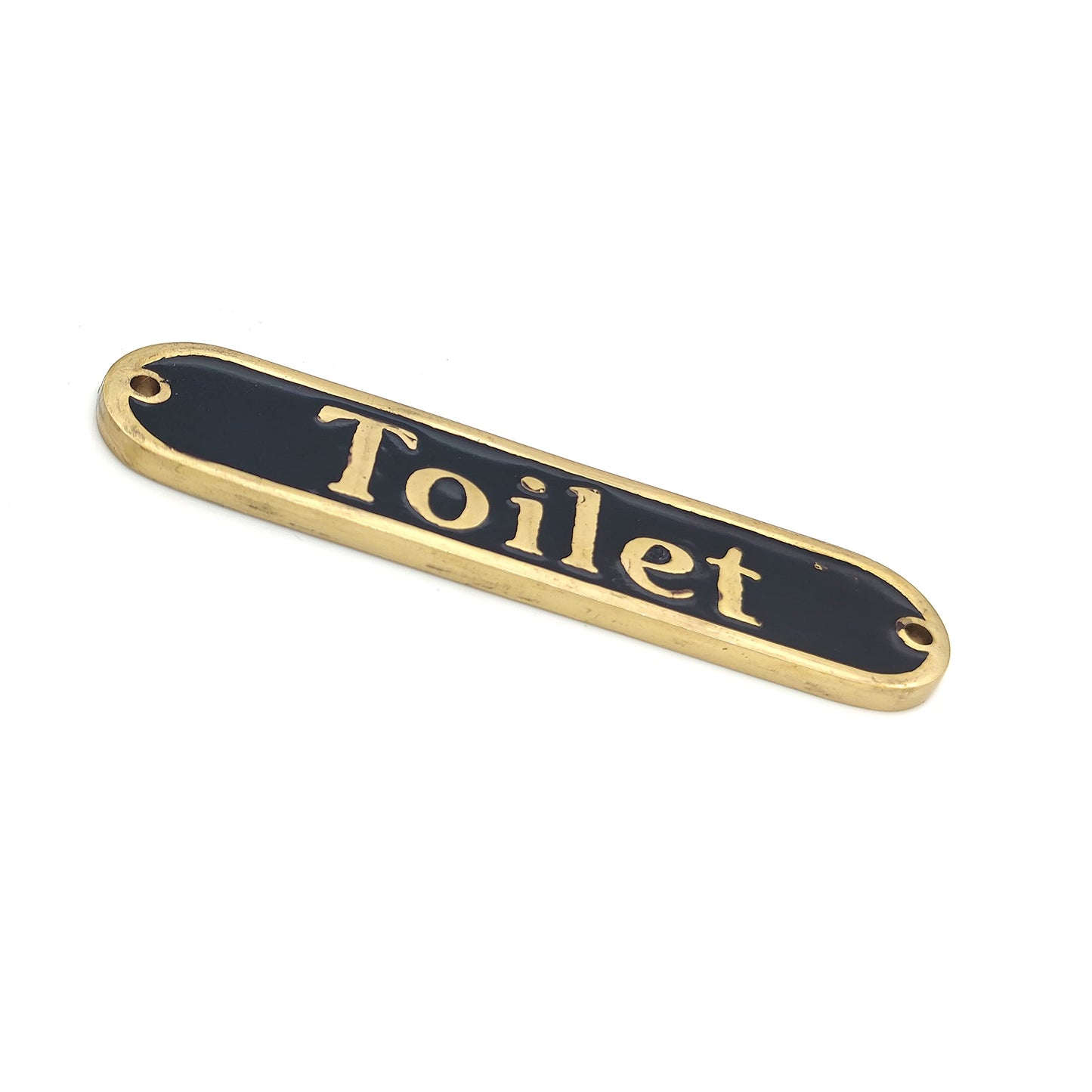 Traditional Handmade Brass Toilet Bathroom Door Sign Plaque (BATHROOM)