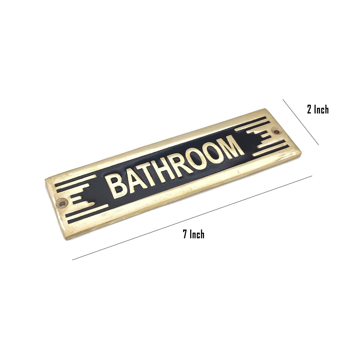 Bathroom brass Metal Door Sign Handmade Accessories for Door Or Wall Brass Plaque (BATHROORM)