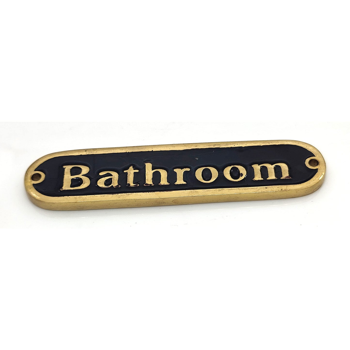 Traditional Handmade Brass Toilet Bathroom Door Sign Plaque (BATHROOM)