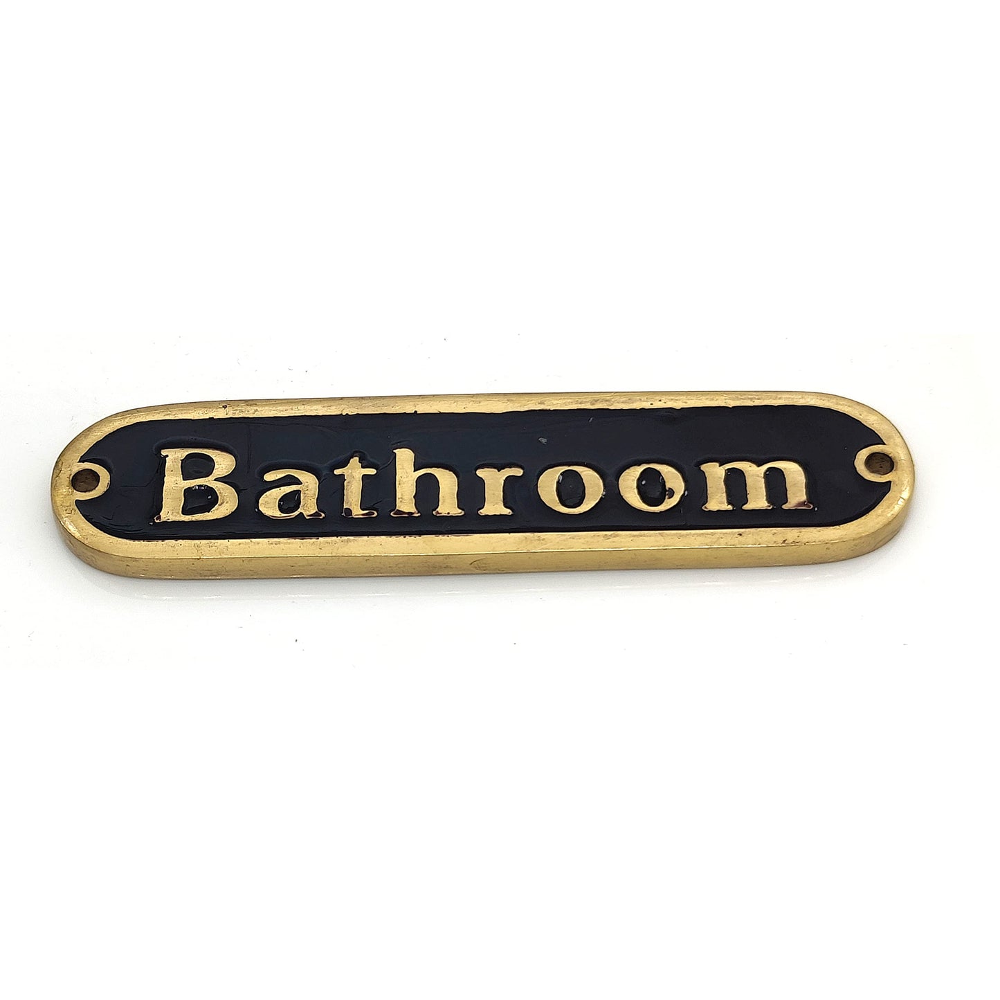 Traditional Handmade Brass Toilet Bathroom Door Sign Plaque (BATHROOM)