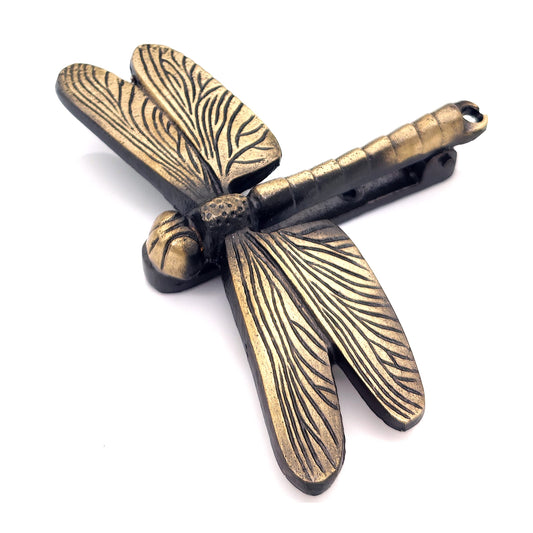 Solid Brass Antique Finish Dragon Fly Decorative Unique Front Door Knocker, Unique Door Knockers for Garden Wooden House Farmhouse, Home Décor Accessorie