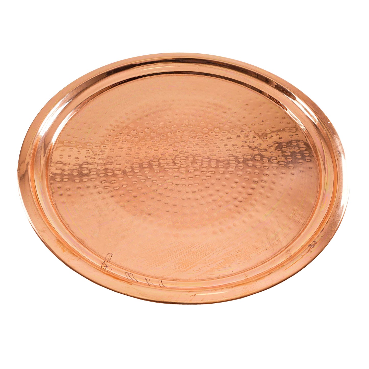 Aruma Traditional Design Hammered Handmade Copper Serving Tray 14 Inch