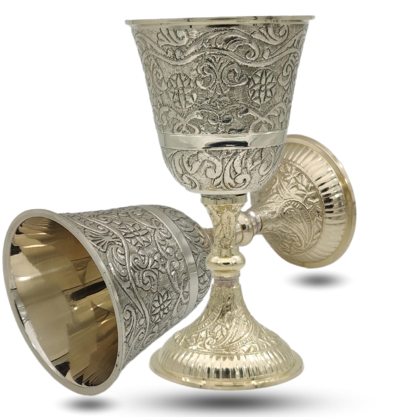 Royal King & Queen Goblet Game of Thrones Inspired Wine Glasses, Medieval Renaissance Glassware Chalice Cup with Handle for Holy Water, Jewish Passover, Rosh Hashanah and Yom Kippur Pack of 1