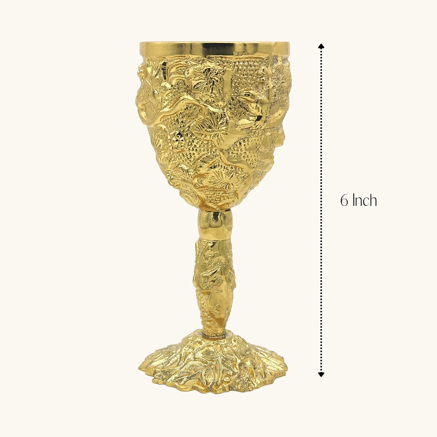 Wine Goblet Chalice Glass Gold Plated brass metal Elegant Lounge Dinner for Cocktail Table Whiskey Communion Cup for Sophisticated Sipping Experience Pack of 1 Including box Capacity 6 oz