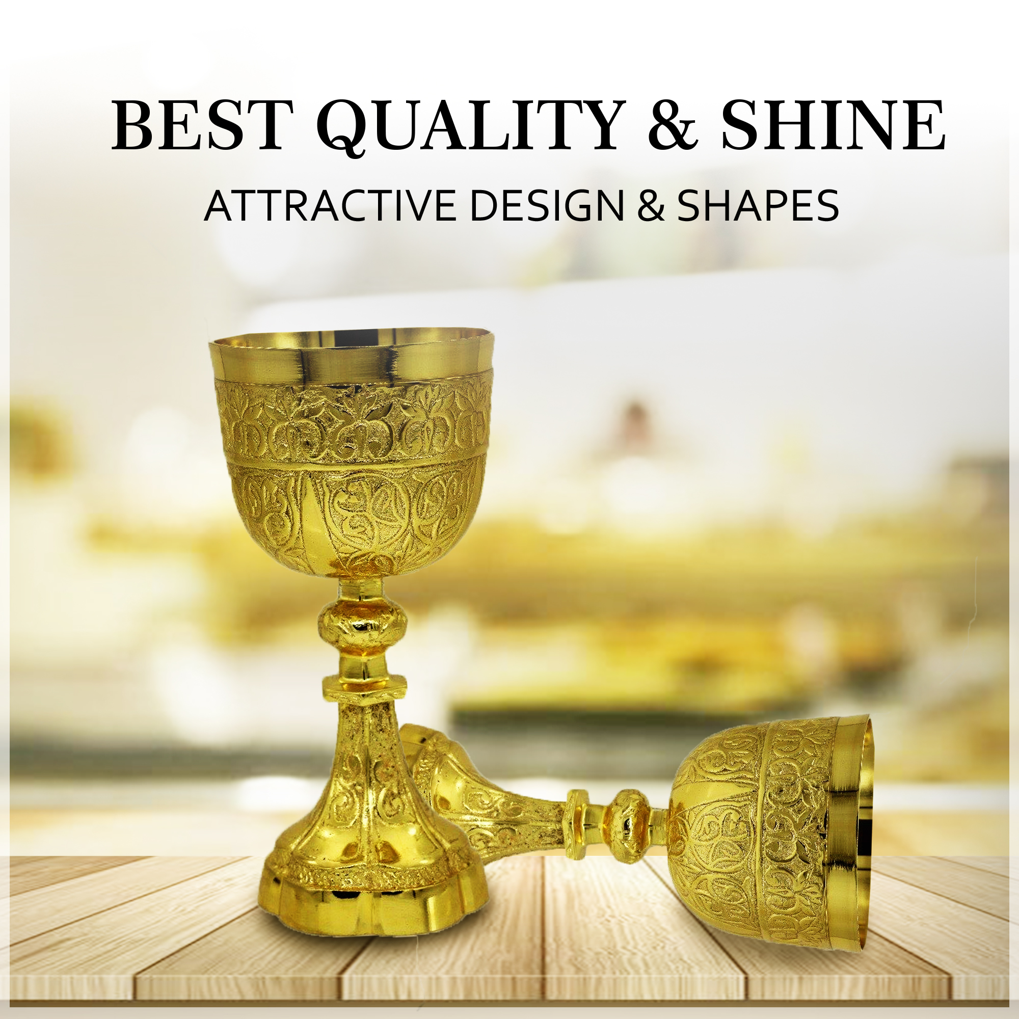 Gold Plated Brass Embosedd King Arthur Chalice Medieval Decor Gothic Goblet  Pack of 1 (230 ml) - replicartz.